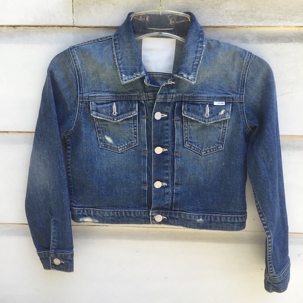 Mother Superior Mother brand cropped denim jean jacket new sample XS